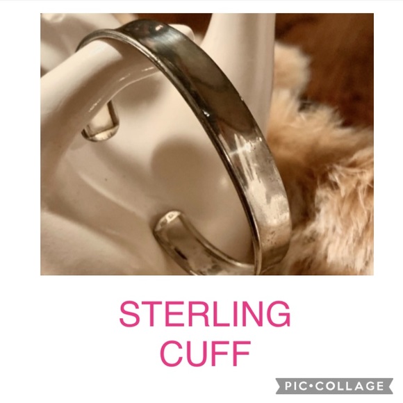 Vintage Jewelry - Sterling silver bone cuff hand crafted made in ITALY